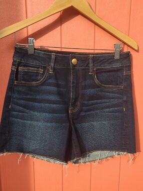 Dark Wash Denim Shorts - Women's Casual Cutoff